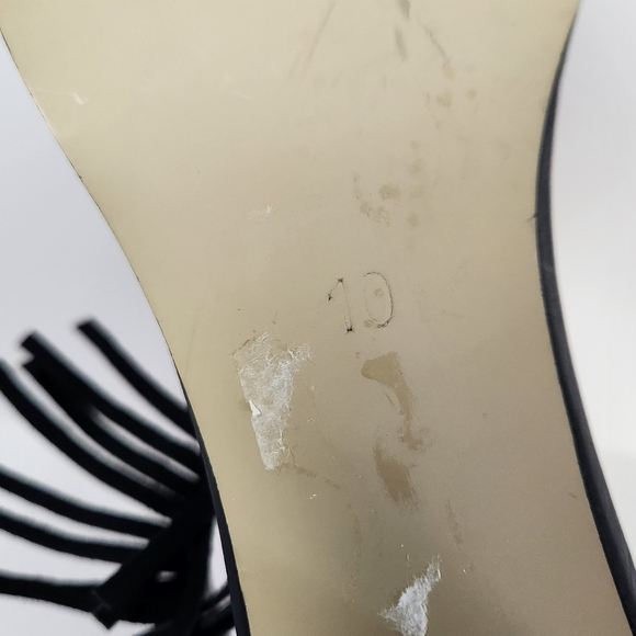 ASNY Women's Vivian High Heel Sandals Open Toe Shoes Black Fringe Ankle Strap 10 - Picture 10 of 12